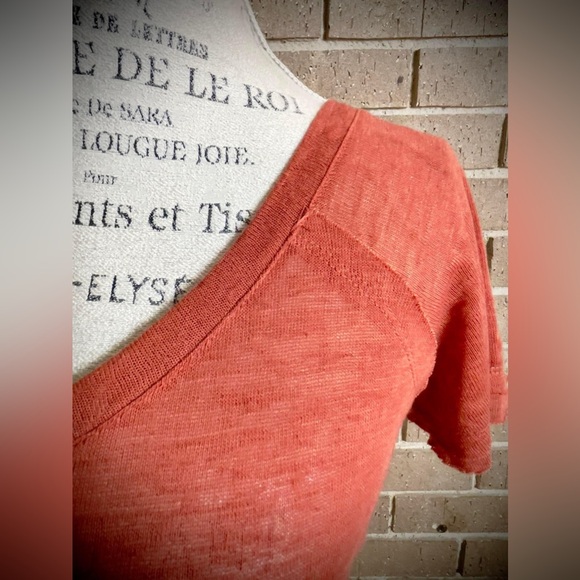 NWT - Forever 21 Red/Orange Slightly Semi Sheer Polyester Knit Babydoll tunic - Picture 2 of 9